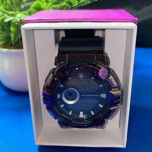 Mettalic split time  watch